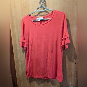 Michael Kors Women's Coral Ruffle Sleeve Top